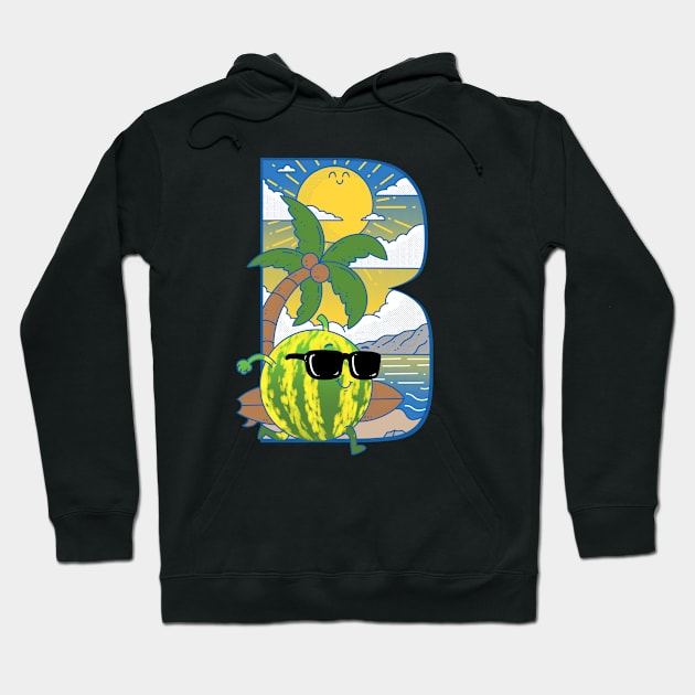 B For Beach Hoodie by Artthree Studio